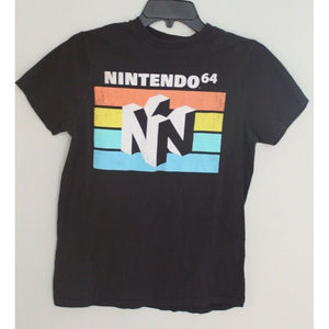 Nintendo 64 N64 Retro Logo Black T Shirt Size S